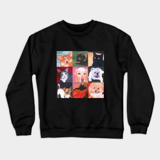 Collage of nine pets Crewneck Sweatshirt